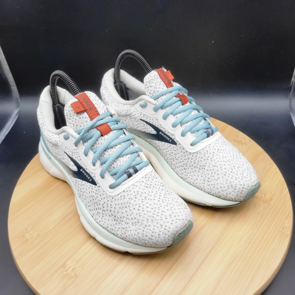 Brooks Trace Womens Running Shoes Grey Blue Orange 1203511B116 Size 6.5